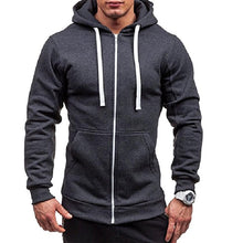 Load image into Gallery viewer, Autumn Men Casual  Solid Zip Up Warm Pocket Cotton Breathablity Hoodie Hoodies Sweatshirt Jacket Coat Top Tops