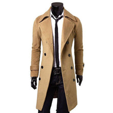 Load image into Gallery viewer, New Spring Autumn Winter Men's Trench Coat Warm Thicken Jacket Woolen Peacoat Long Overcoat Tops Mens Windbreaker Jackets
